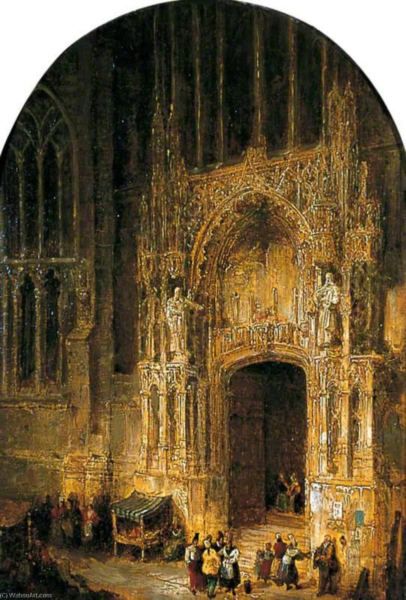 Order Oil Painting Replica Entrance to St Germain, Amiens, 1827 by David Roberts (1796-1864, United Kingdom) | ArtsDot.com