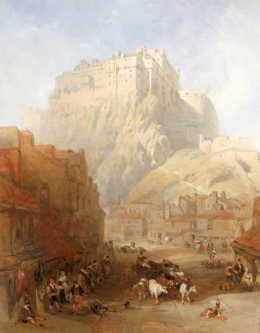 Order Art Reproductions Edinburgh Castle from the Grassmarket, 1837 by David Roberts (1796-1864, United Kingdom) | ArtsDot.com