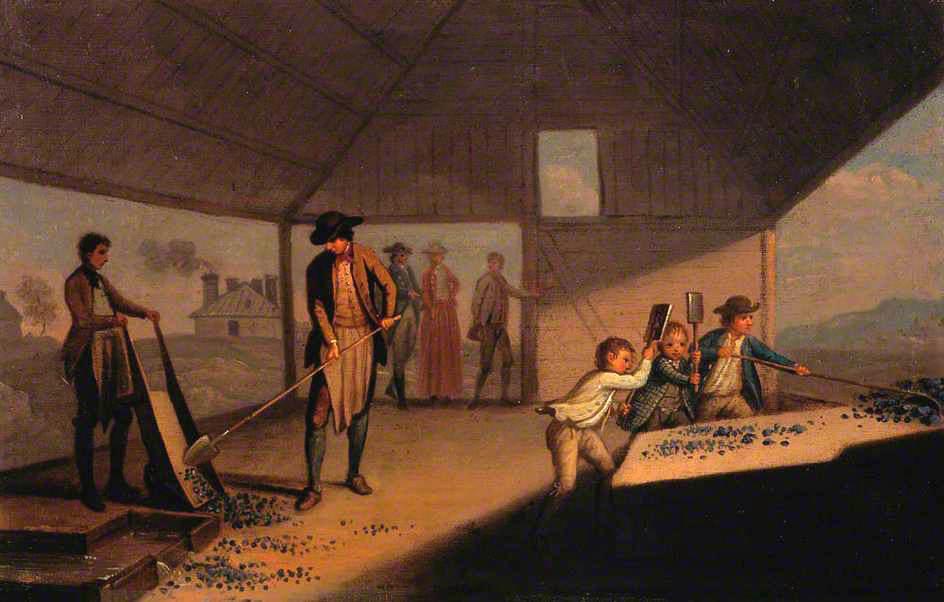 顺序 藝術再現 铅山铅矿加工, 1789 通过 David Allan (1744-1796, United States) | ArtsDot.com