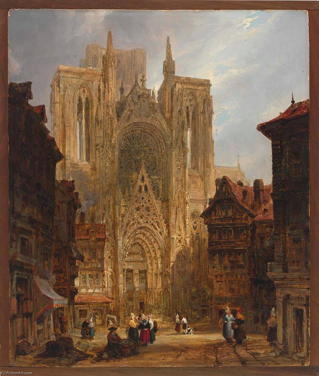 Buy Museum Art Reproductions Rouen Cathedral, 1826 by David Roberts (1796-1864, United Kingdom) | ArtsDot.com