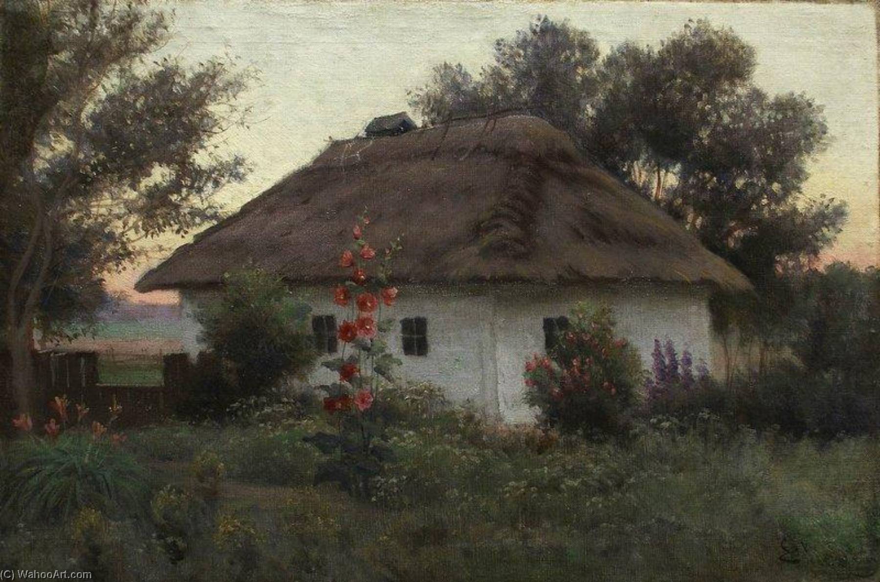 Order Oil Painting Replica Landscape with a Hut in Ukraine, 1910 by Efim Efimovich Volkov (1844-1920) | ArtsDot.com