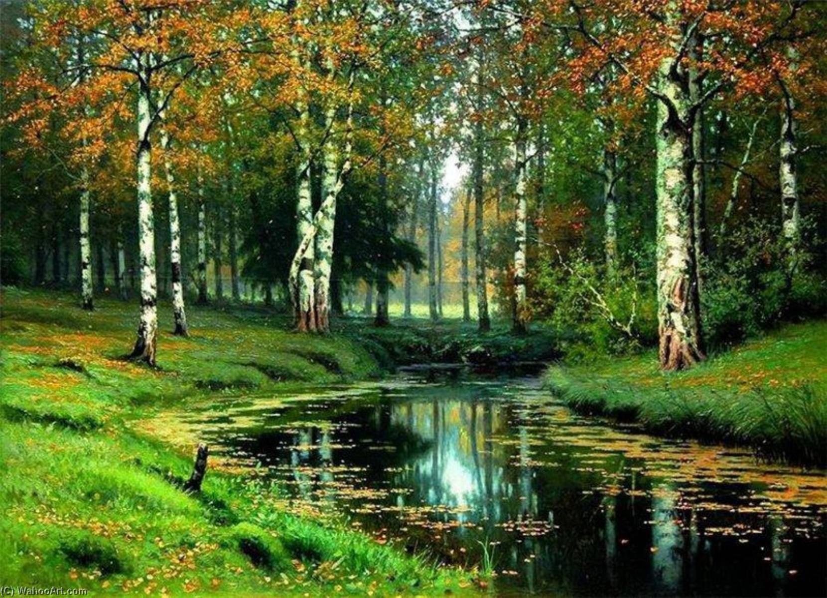 順序 「アート再現 黄金の秋(川と風景とも呼ばれる), 1893 バイ Efim Efimovich Volkov (1844-1920) | ArtsDot.com