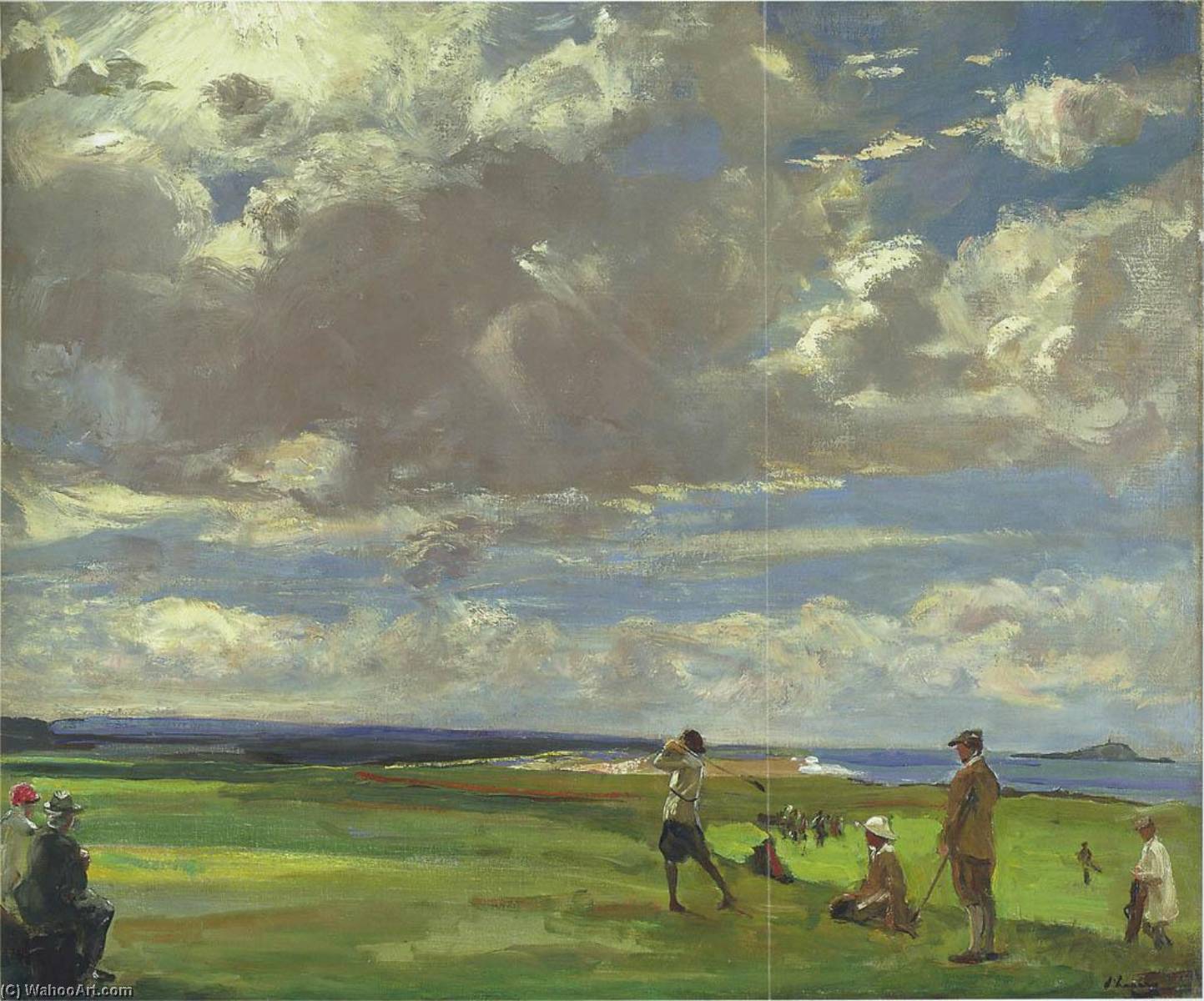 Order Oil Painting Replica Golf links at North Berwick, 1921 by John Lavery | ArtsDot.com