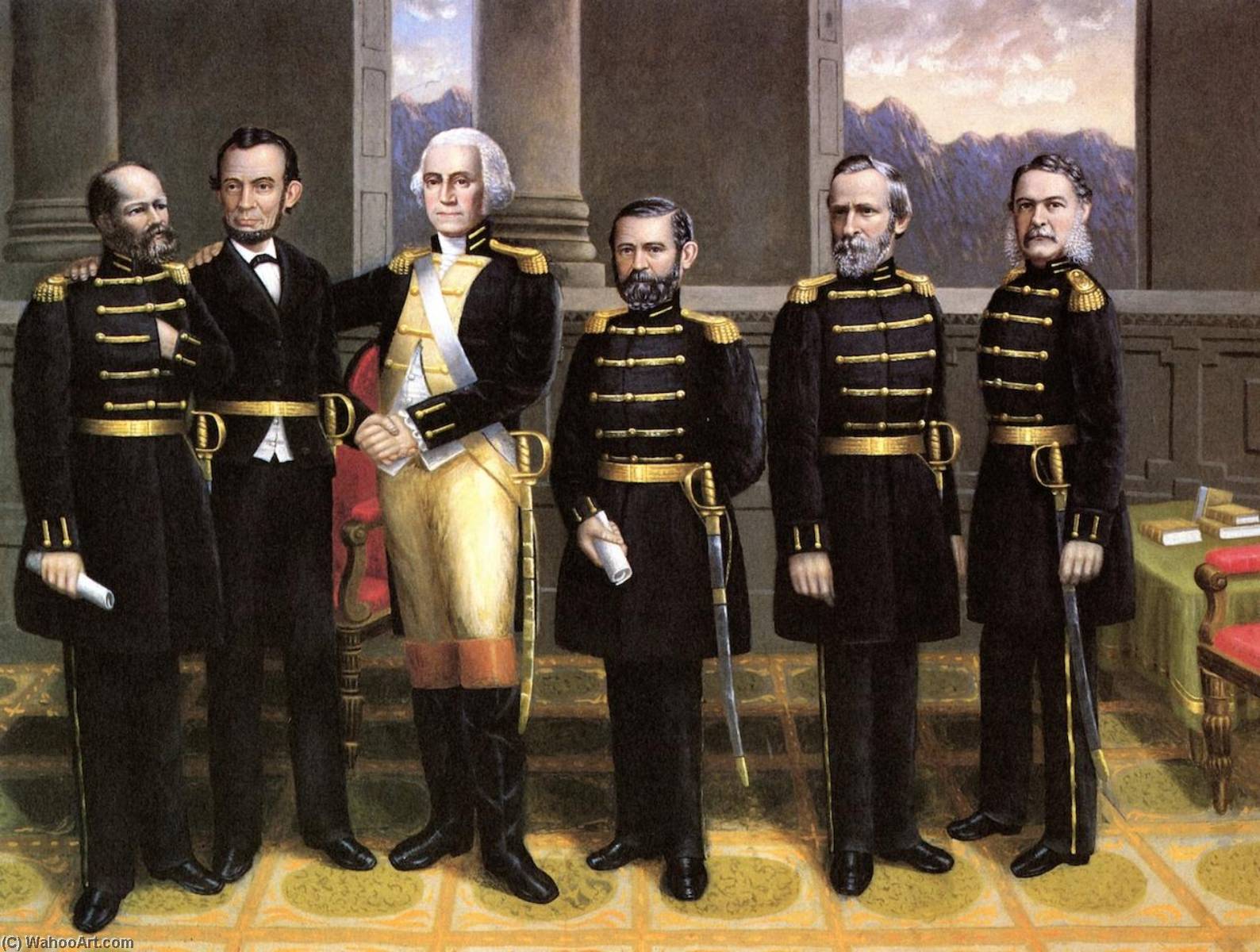 Order Oil Painting Replica Lincoln with Washington and His Generals, 1881 by Erastus Salisbury Field (1805-1900) | ArtsDot.com