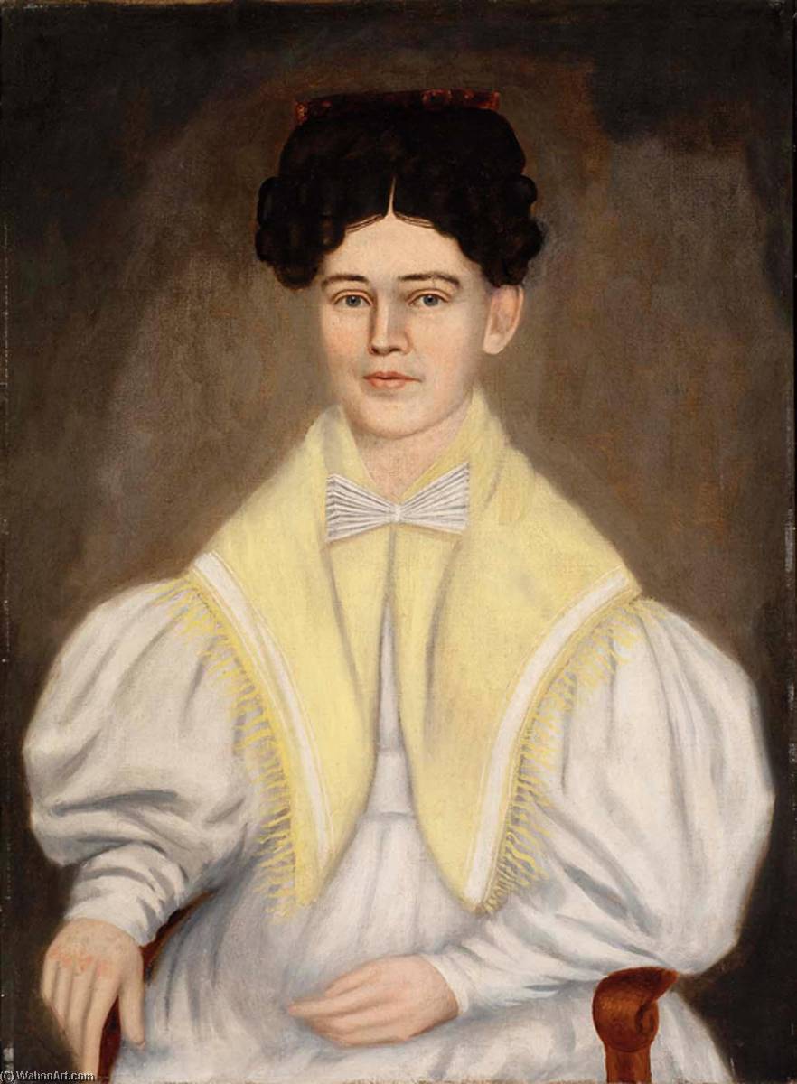 Order Oil Painting Replica Portrait of a Woman with a Shawl, 1850 by Erastus Salisbury Field (1805-1900) | ArtsDot.com