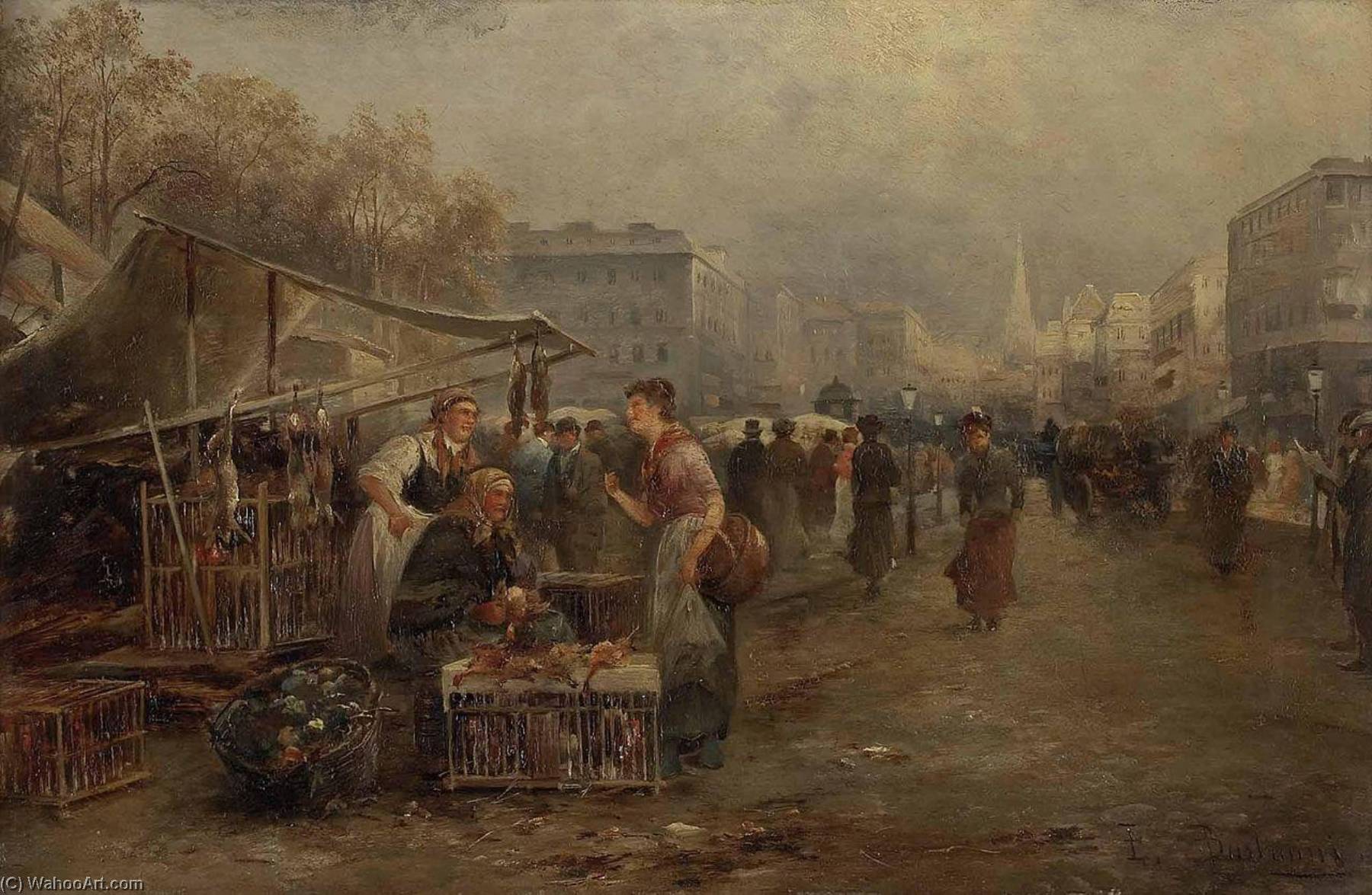 Order Artwork Replica Market in Vienna by Emil Barbarini (1855-1933) | ArtsDot.com