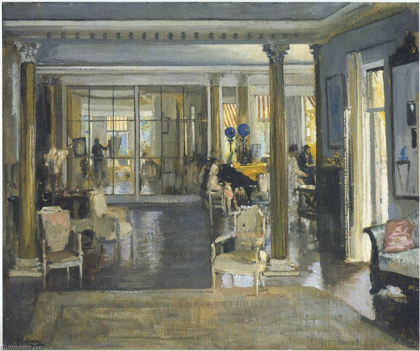 Order Oil Painting Replica The Drawing Room, Falconwood, 1917 by John Lavery | ArtsDot.com