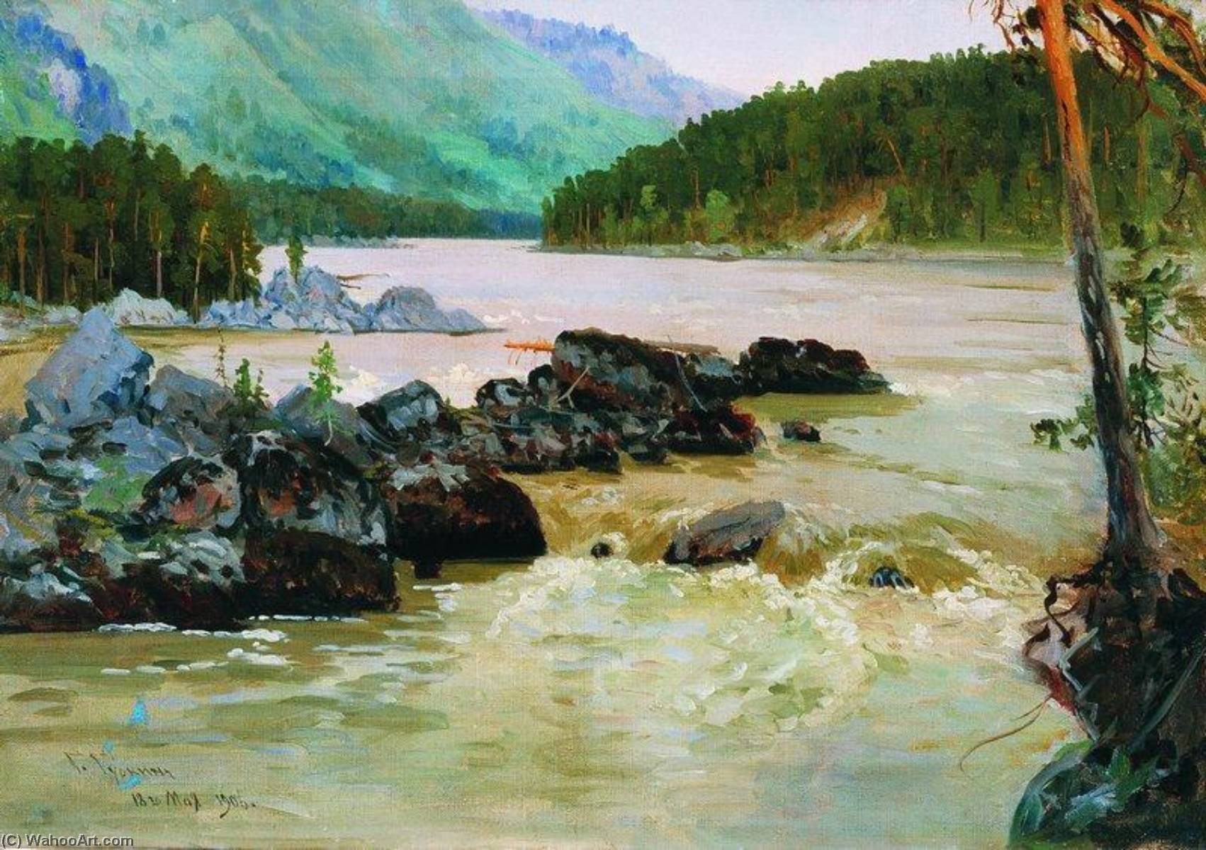 Ordinare Riproduzioni Di Belle Arti Il fiume Katun, 1906 di Grigory Gurkin (1870-1937) | ArtsDot.com