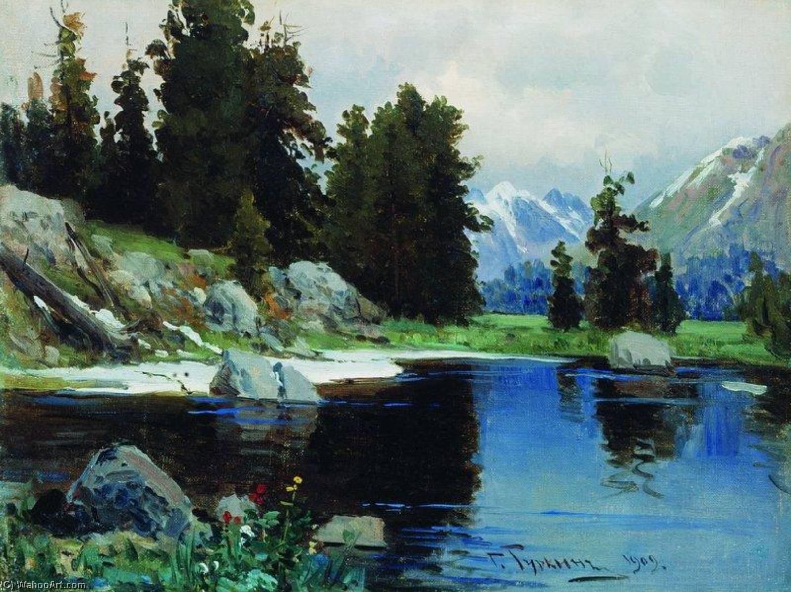 Ordinare Riproduzioni D'arte Lago a Lazha, 1909 di Grigory Gurkin (1870-1937) | ArtsDot.com