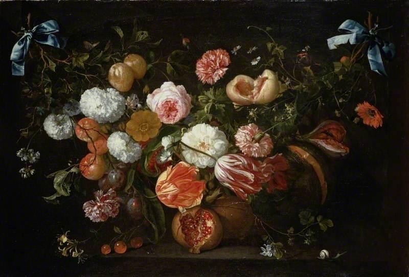 Order Artwork Replica A Garland of Flowers, 1679 by Jan Davidszoon De Heem (1606-1684) | ArtsDot.com