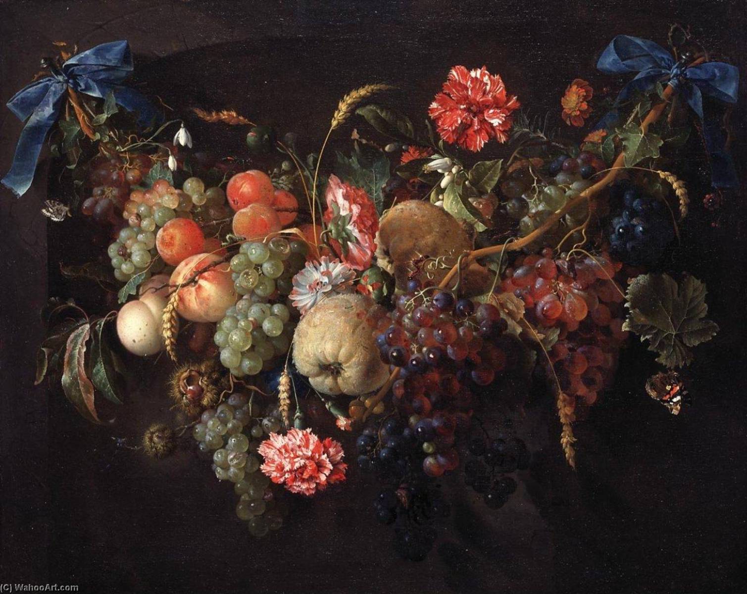 Order Oil Painting Replica Garland with fruits, 1660 by Jan Davidszoon De Heem (1606-1684) | ArtsDot.com