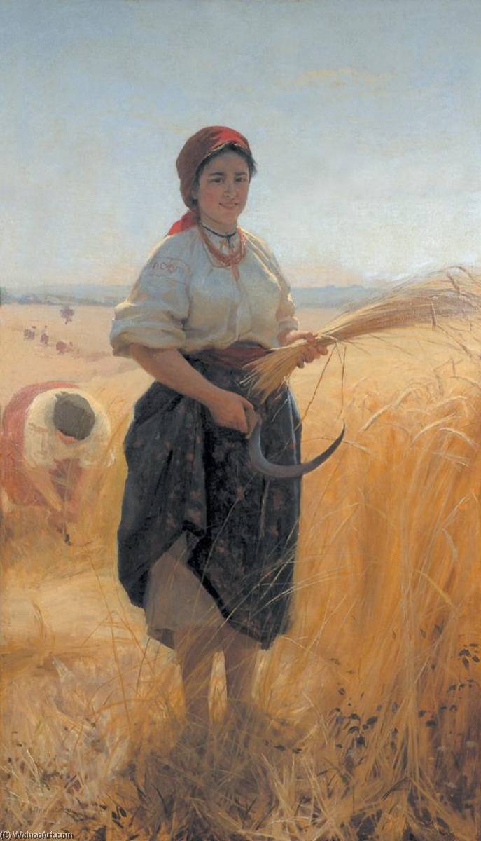 Order Oil Painting Replica Harvester by Nikolai Pimonenko (1862-1912) | ArtsDot.com