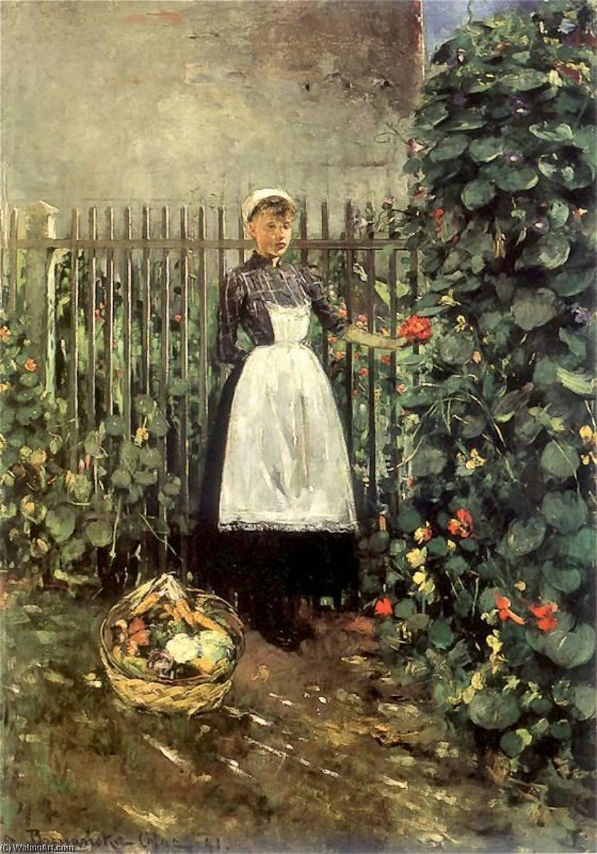 Order Artwork Replica Girl with a Basket of Vegetables in the Garden, 1891 by Olga Bozna Ska (1865-1940) | ArtsDot.com