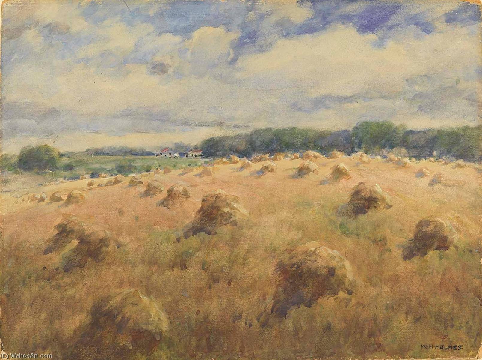 Order Art Reproductions Maryland Wheat Fields by William Henry Holmes (1846-1933, United States) | ArtsDot.com