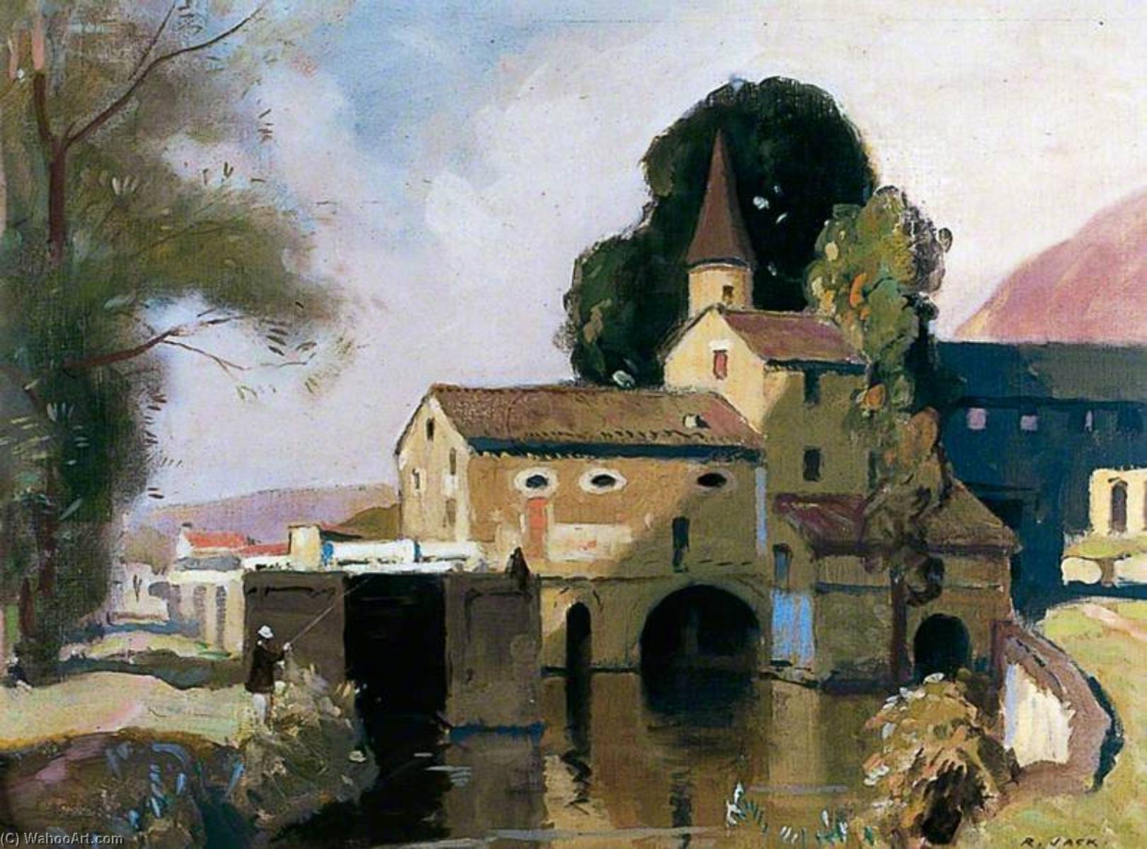 Order Paintings Reproductions Moulin de Coty, Cahors, 1924 by Richard Jack (1866-1952, United Kingdom) | ArtsDot.com
