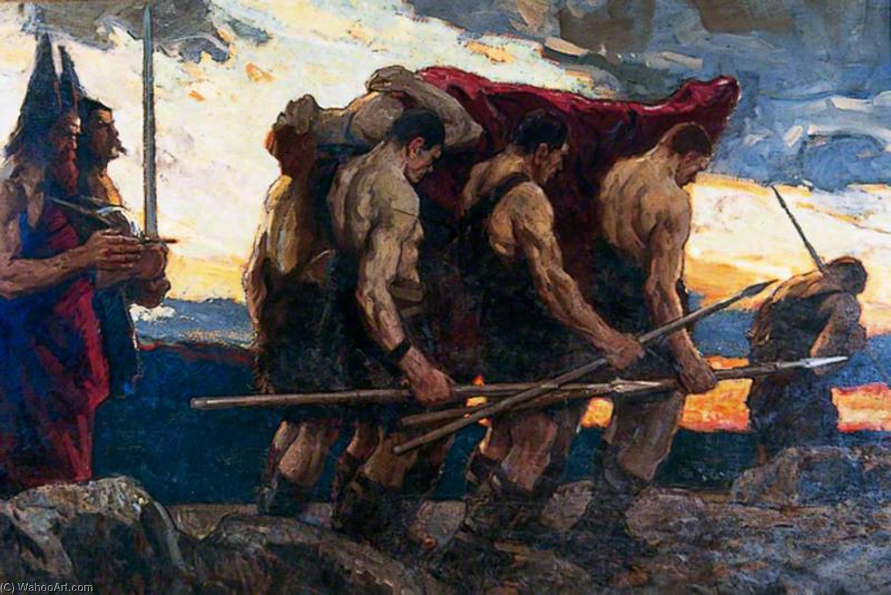Order Art Reproductions The Passing of the Chieftain by Richard Jack (1866-1952, United Kingdom) | ArtsDot.com