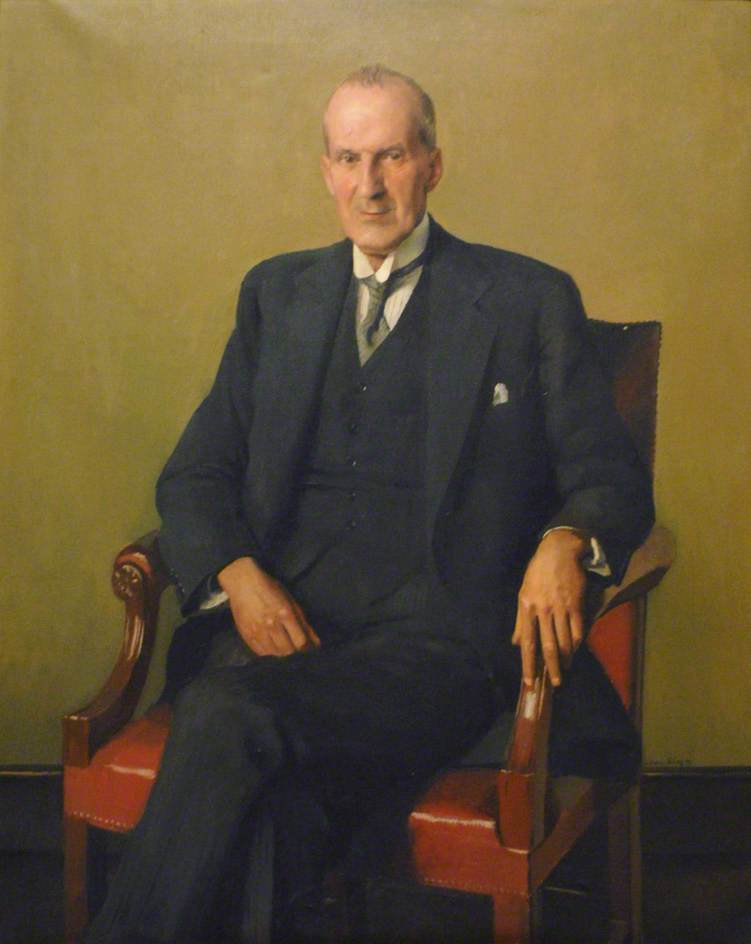 Order Oil Painting Replica Sir Edward Otho Glover (1876–1956), Chairman of Cheshire County Council (1948–1952), 1950 by William D Dring (Inspired By) (1904-1990) | ArtsDot.com