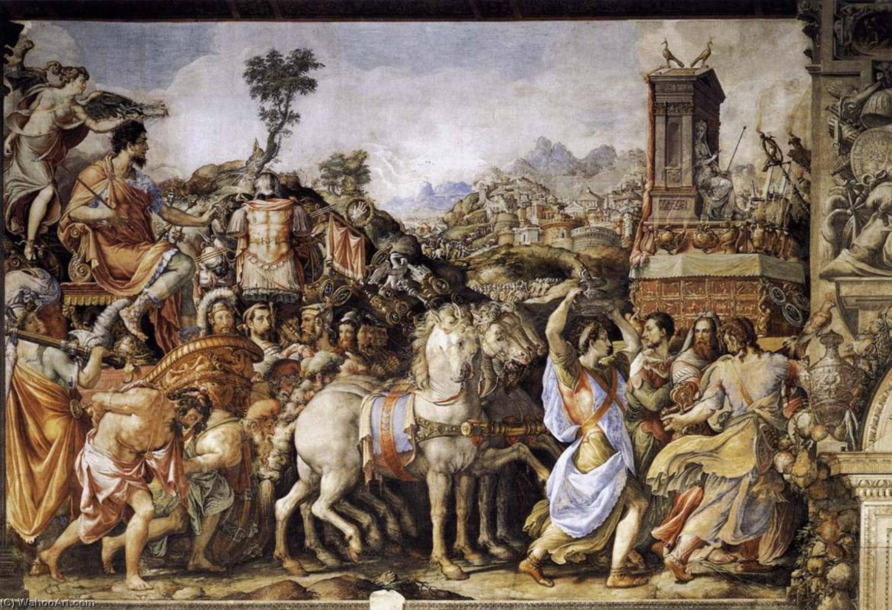 Order Oil Painting Replica Triumph of Furius Camillus, 1545 by Francesco De' Rossi (1510-1562) | ArtsDot.com
