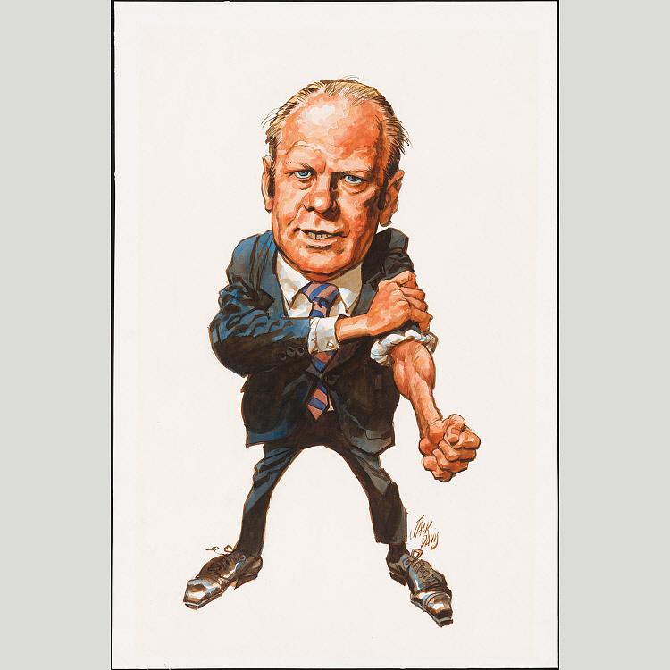 Gerald Ford, 1974 by Jack Davis (1924-2016, United States) Jack Davis | ArtsDot.com
