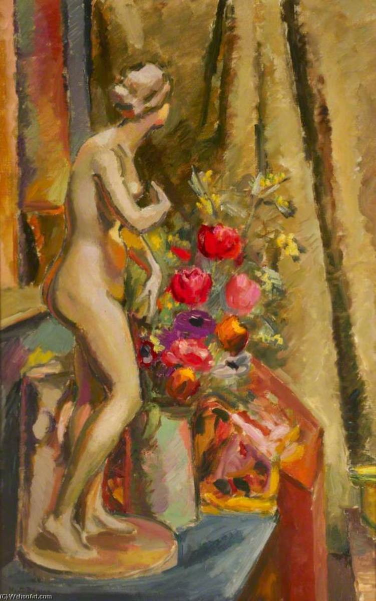 Order Oil Painting Replica Statue and Flowers, 1930 by Keith Baynes (Inspired By) (1887-1977) | ArtsDot.com