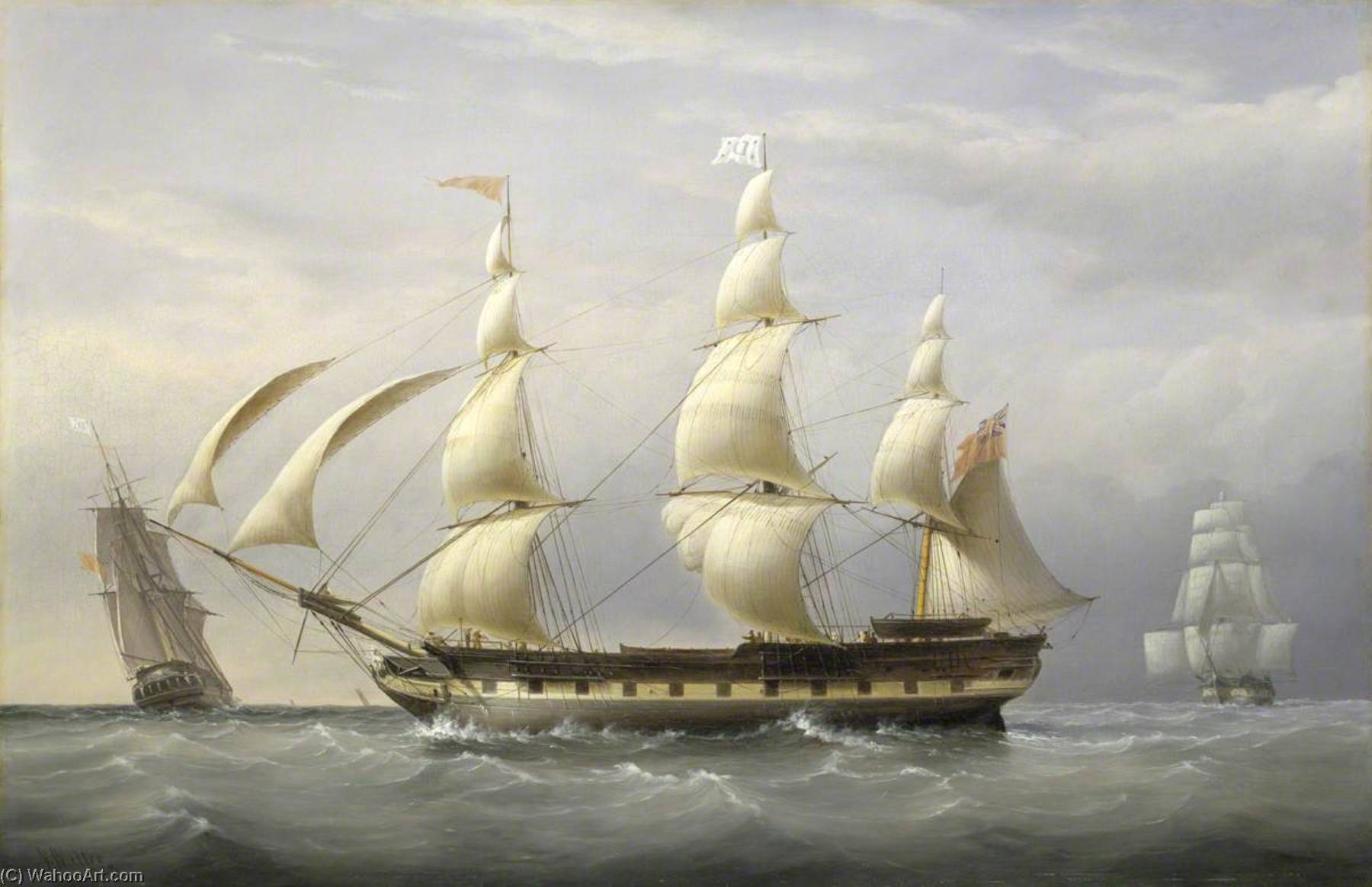 Order Oil Painting Replica The West Indiaman `Britannia`, 1838 by Joseph Walter (1783-1856) | ArtsDot.com