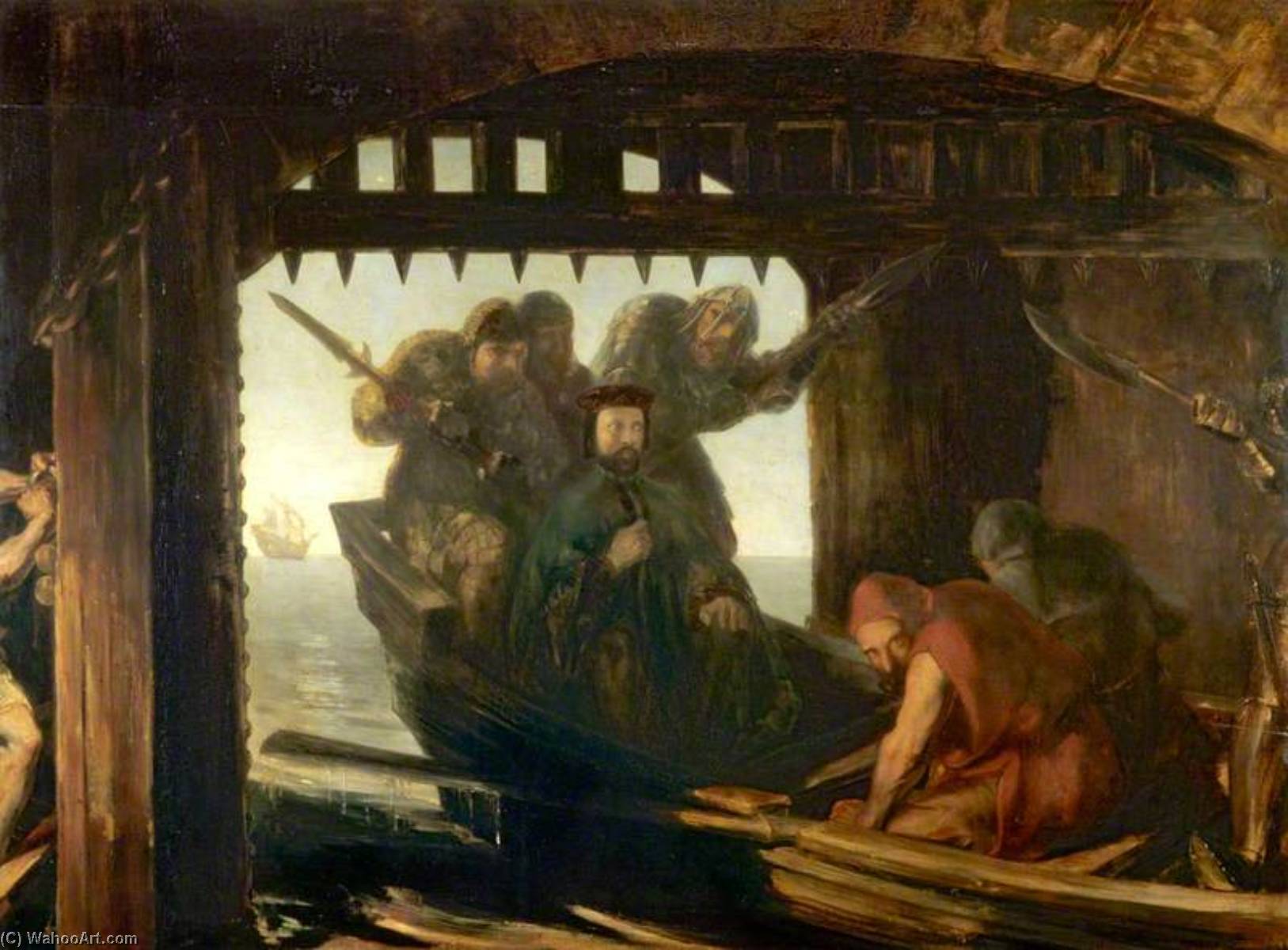 Order Oil Painting Replica The Traitor`s Gate, 1842 by David Scott (1806-1849) | ArtsDot.com