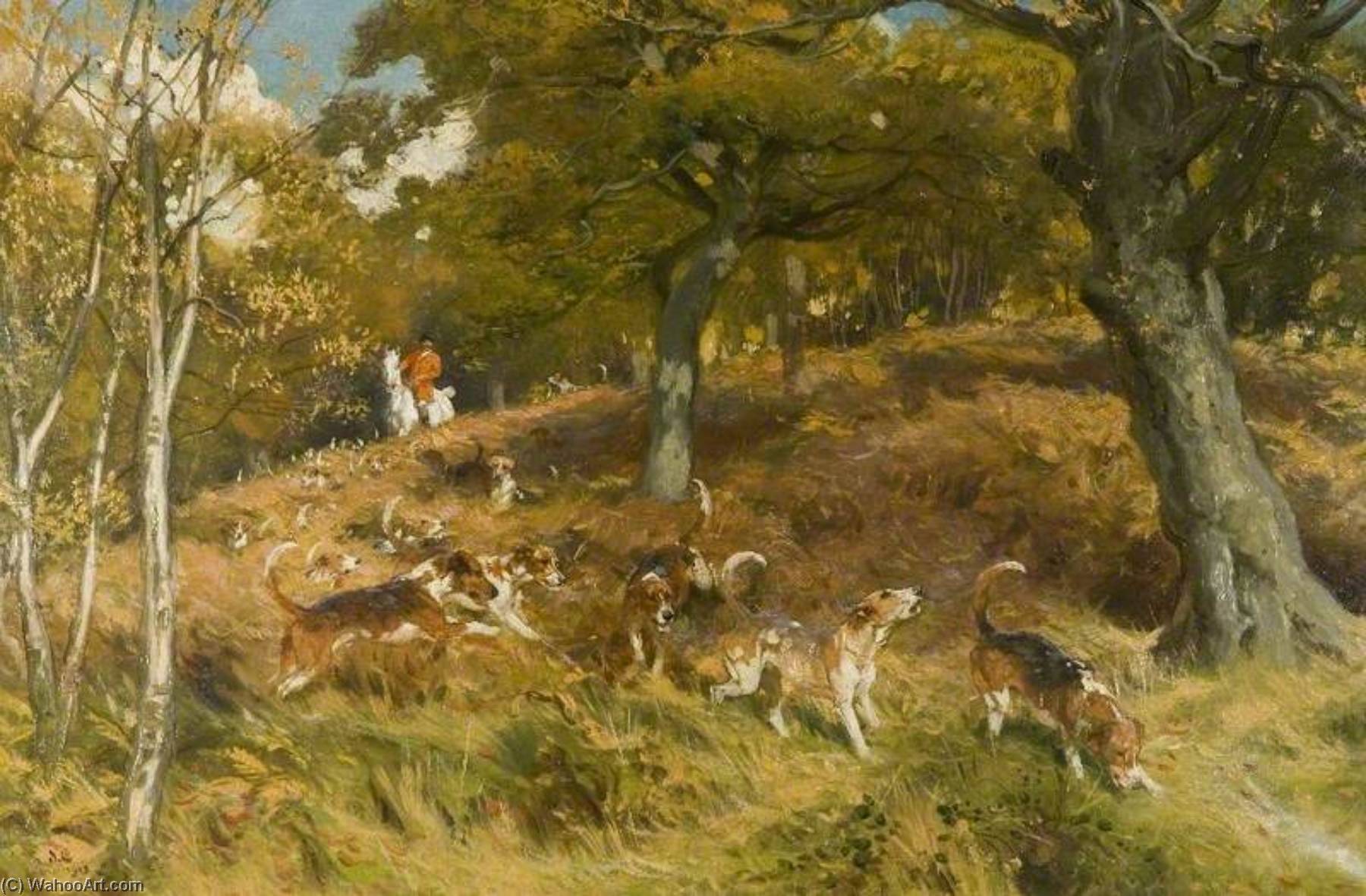 Order Paintings Reproductions Hunting Scene, 1913 by John Charlton (1849-1917) | ArtsDot.com
