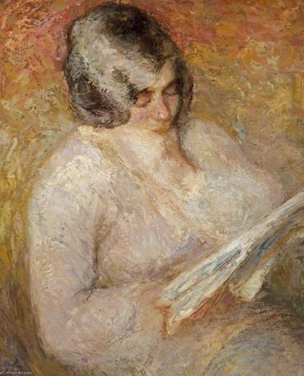 Buy Museum Art Reproductions Woman Reading a Newspaper, 1930 by Albert Reuss (Inspired By) (1889-1975) | ArtsDot.com