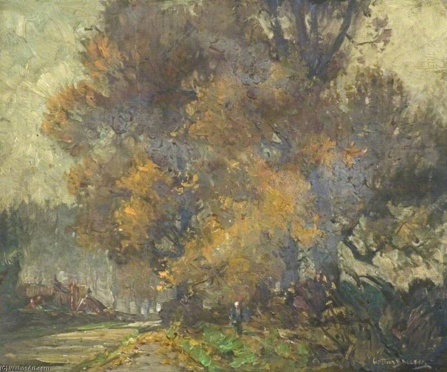 Order Paintings Reproductions Misty Autumn by Arthur Spooner (Inspired By) (1873-1962) | ArtsDot.com