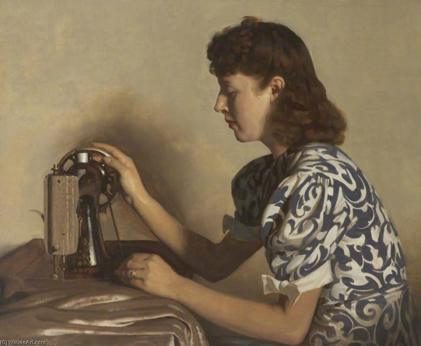 Order Oil Painting Replica The Seamstress, 1941 by Stanley Reed (Inspired By) (1908-1978) | ArtsDot.com