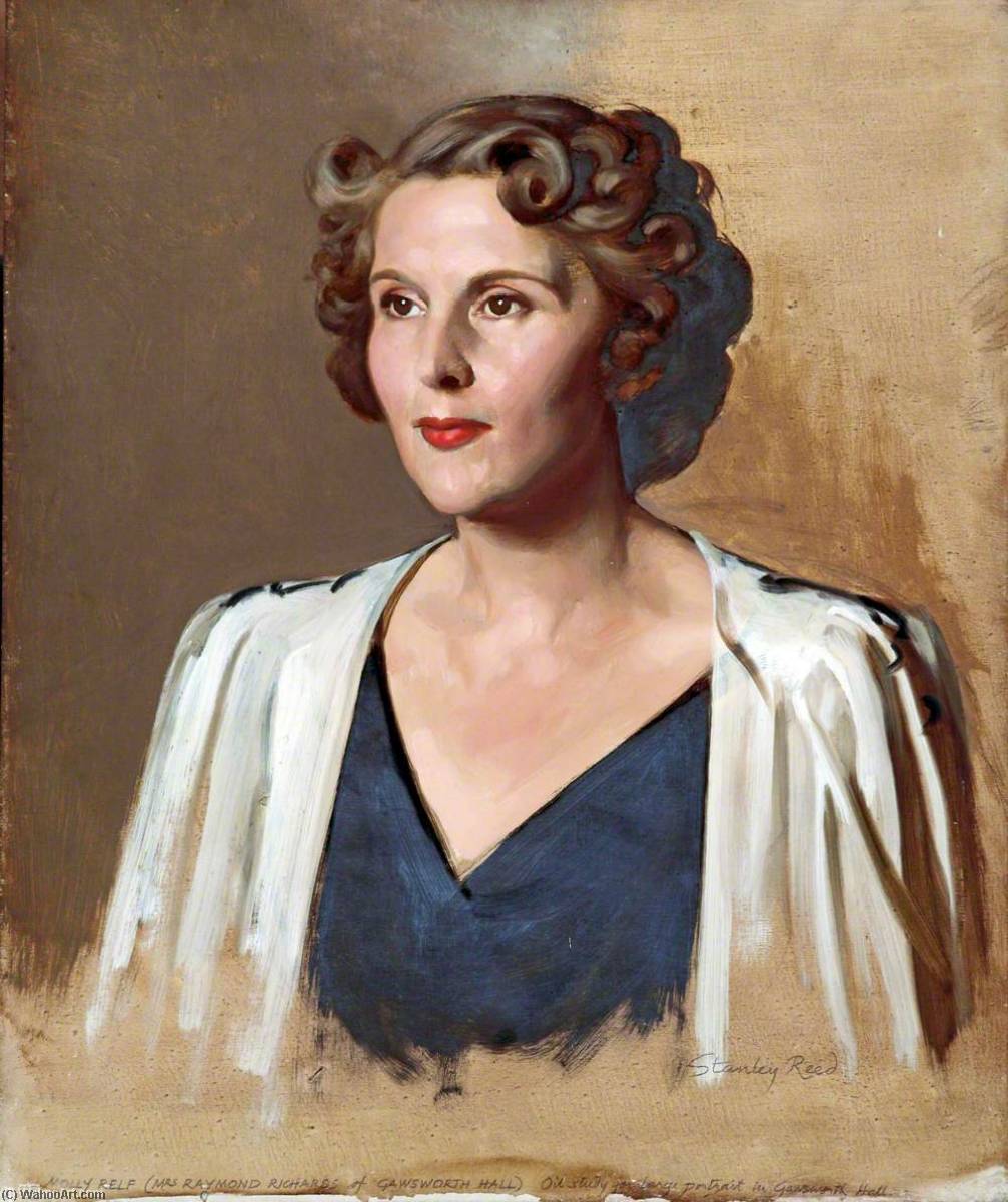 Order Paintings Reproductions Molly Relf (Mrs Raymond Richards), of Gawsworth Hall by Stanley Reed (Inspired By) (1908-1978) | ArtsDot.com
