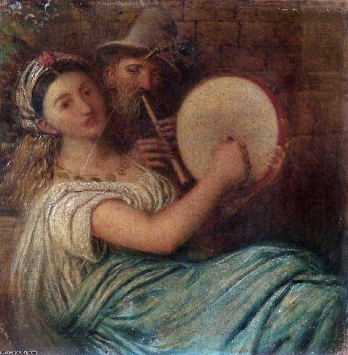 Ordinare Riproduzioni Di Quadri Donna con un Tambourine (Irene con un Tambourine), 1868 di James Smetham (1821-1889) | ArtsDot.com