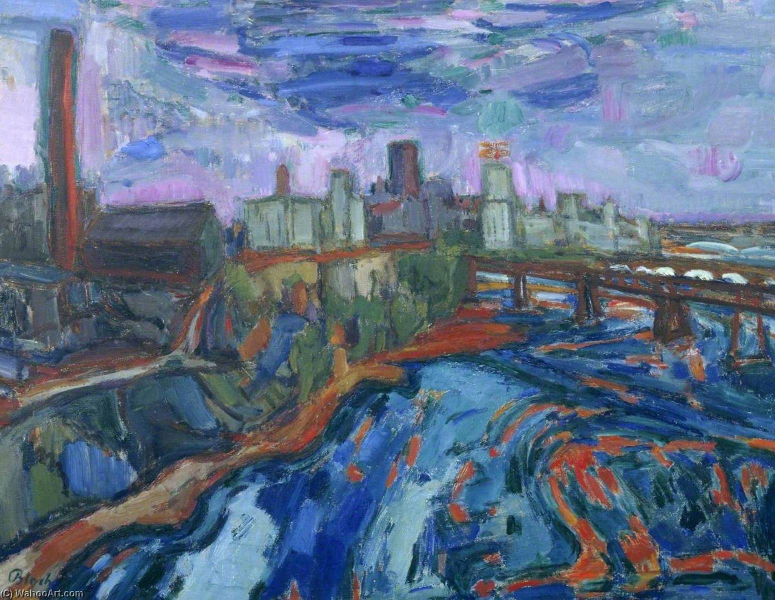 Order Art Reproductions The Mississippi at Minneapolis, 1948 by Martin Bloch (Inspired By) (1883-1954) | ArtsDot.com