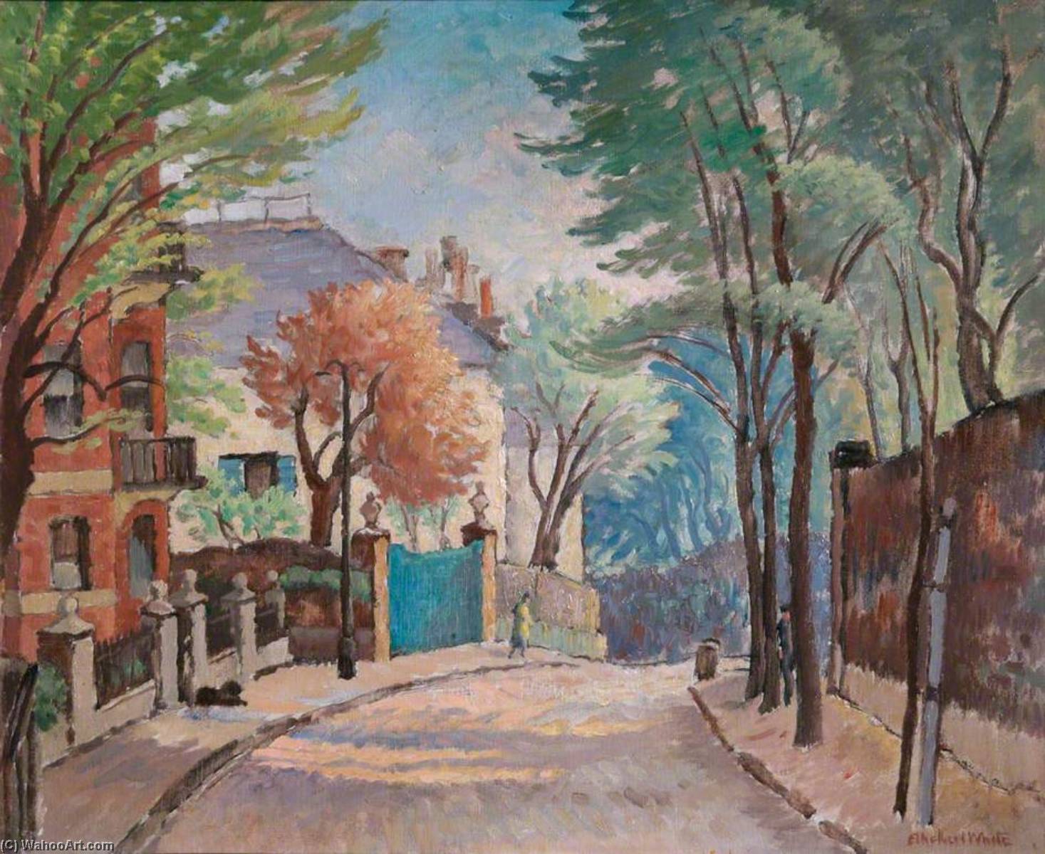 Order Oil Painting Replica Romney`s House, Hampstead, London, 1940 by Ethelbert White (Inspired By) (1891-1972) | ArtsDot.com