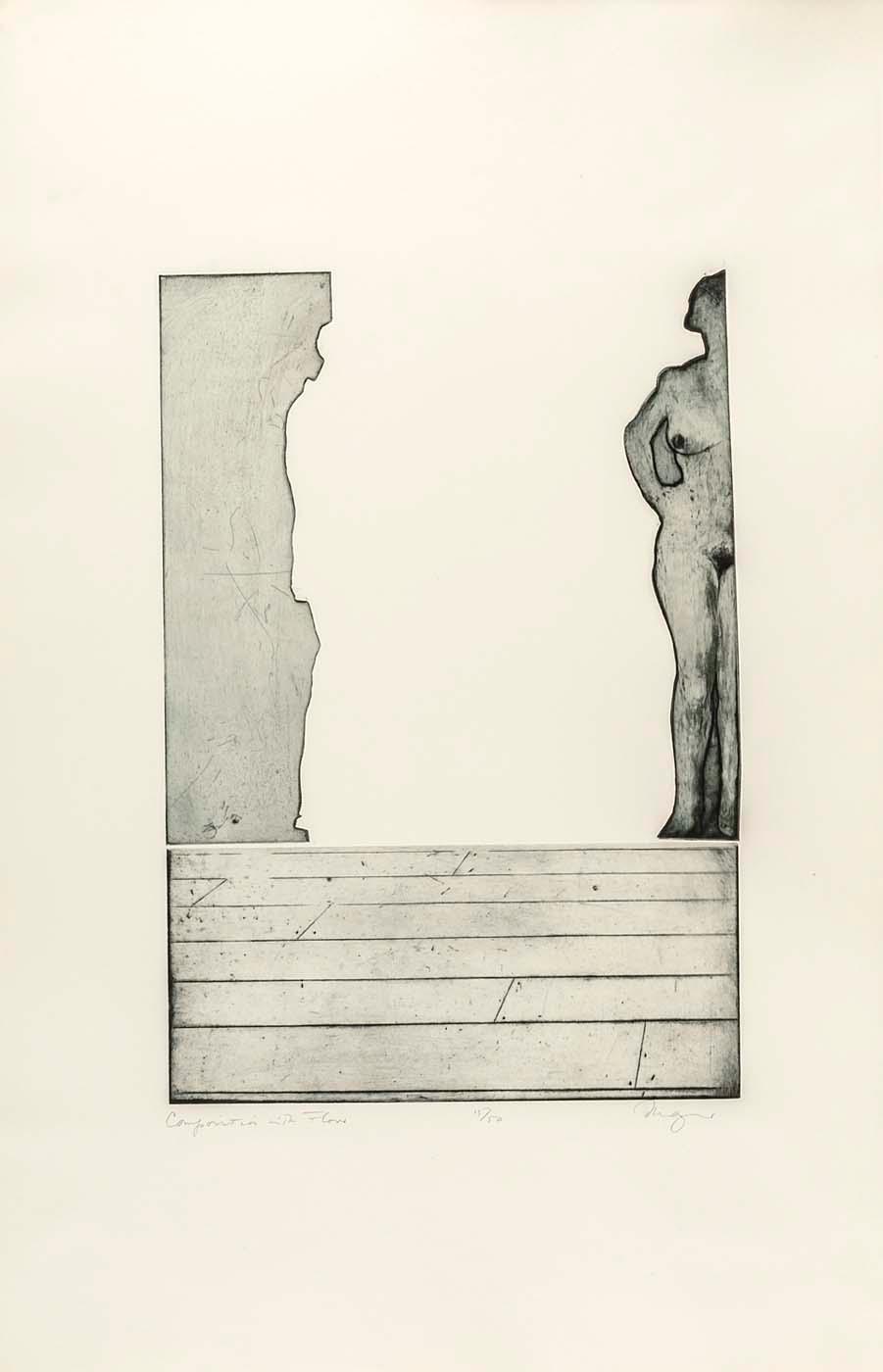 (The Artist and Model, portfolio) Composition with Floor, 1968 by Michael Mazur (1935-2009) Michael Mazur | ArtsDot.com