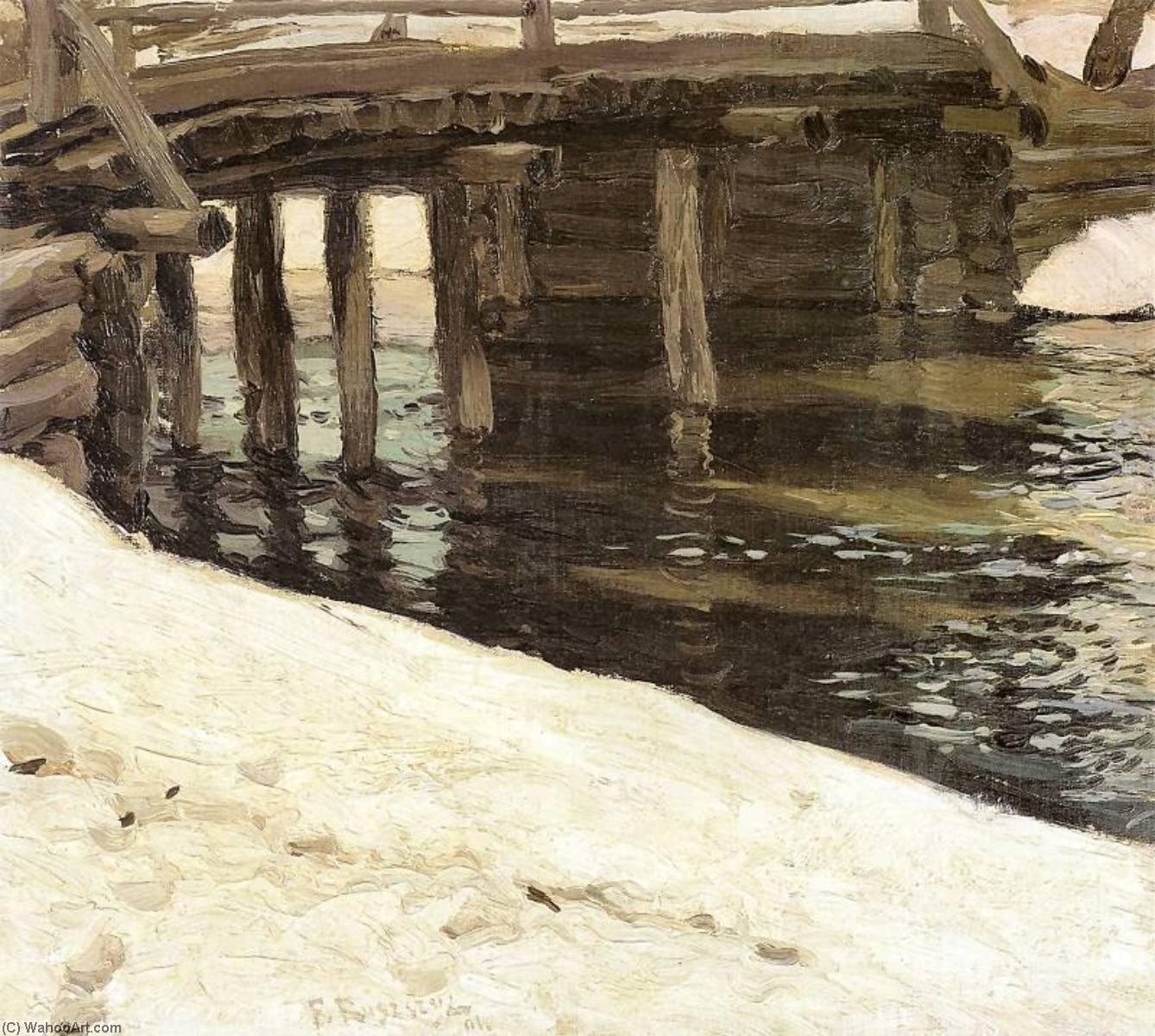 Order Oil Painting Replica Most zimą, 1901 by Ferdynand Ruszczyc (1870-1936) | ArtsDot.com