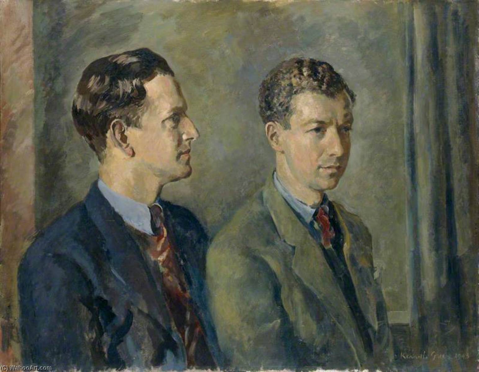 Order Oil Painting Replica Peter Pears Benjamin Britten, 1943 by Kenneth Green (Inspired By) (1905-1986) | ArtsDot.com
