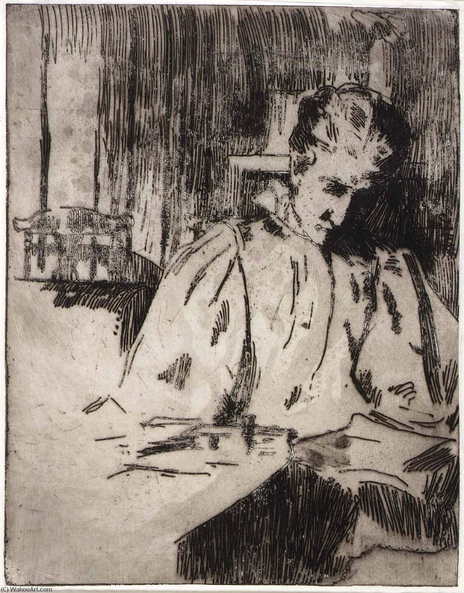 Buy Museum Art Reproductions Woman Reading, 1893 by Julian Alden Weir (1852-1919, United States) | ArtsDot.com