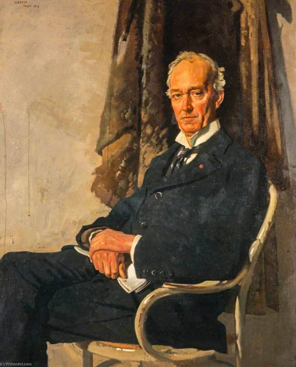 顺序 手工油畫 George Allardice (1865 1934), Newspaper Proprietor and Diarist, 1919 通过 William Newenham Montague Orpen | ArtsDot.com