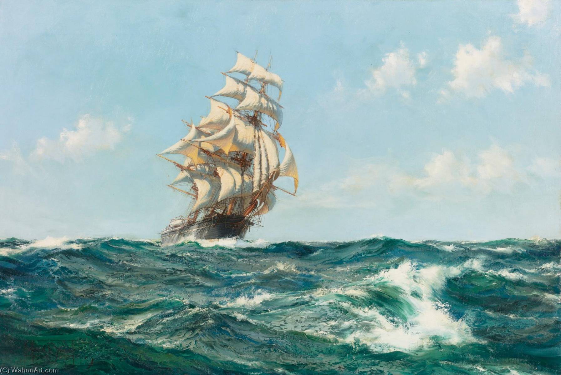 Order Artwork Replica The Aberdeen Clipper, The Star of Peace by Montague Dawson (Inspired By) (1890-1973, United Kingdom) | ArtsDot.com
