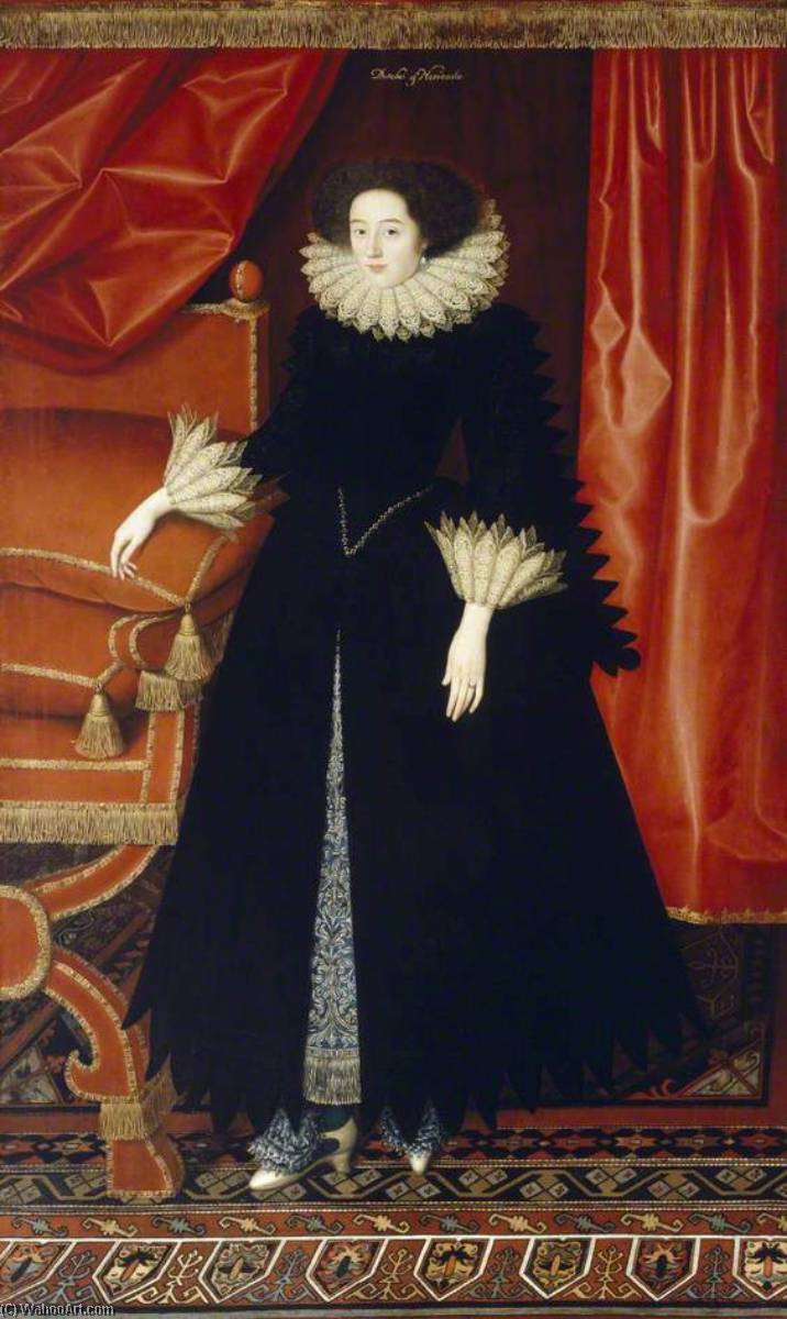 顺序 畫複製 伊丽莎白·霍华德,尼·巴塞特, 1618 通过 William Larkin (1580-1619) | ArtsDot.com