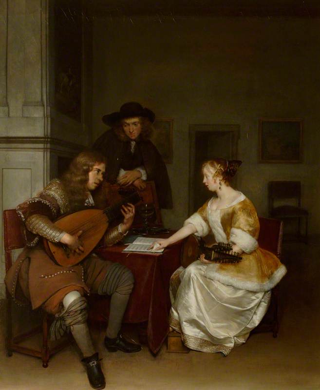 Buy Museum Art Reproductions The Duet, 1675 by Gerard Terborch Ii (1617-1681) | ArtsDot.com