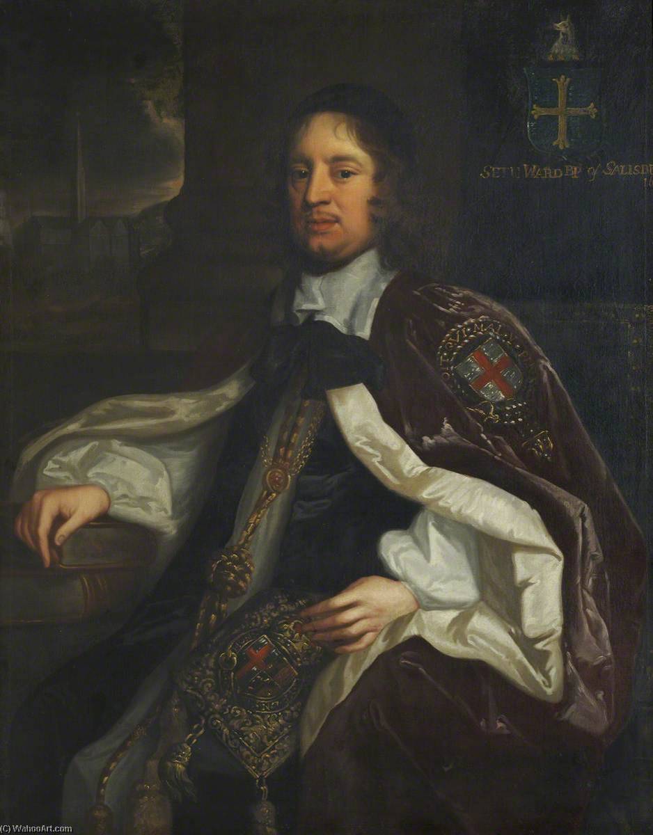 Order Paintings Reproductions Seth Ward (1617–1689), Savilian Professor of Astronomy, Oxford (1649–1660), Bishop of Exeter and Salisbury by John Greenhill (1644-1676) | ArtsDot.com
