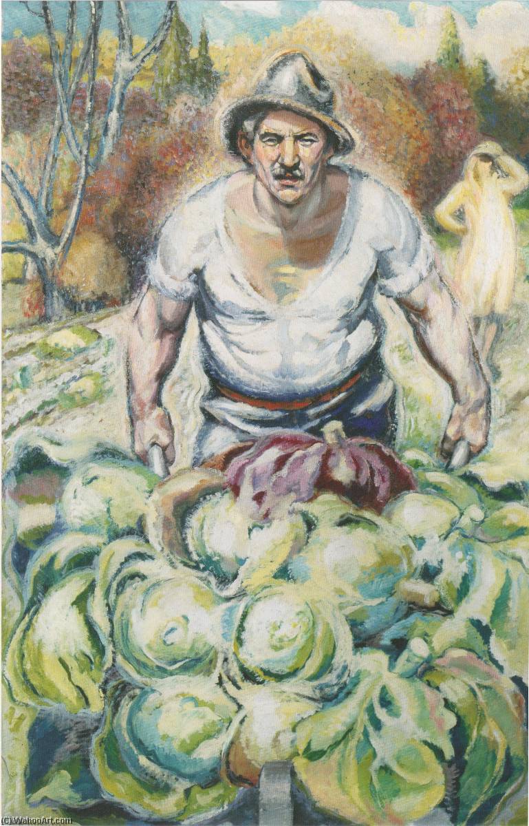 Buy Museum Art Reproductions Peasant with Cabbages, 1918 by Aksel Waldemar Johannessen (1880-1922) | ArtsDot.com
