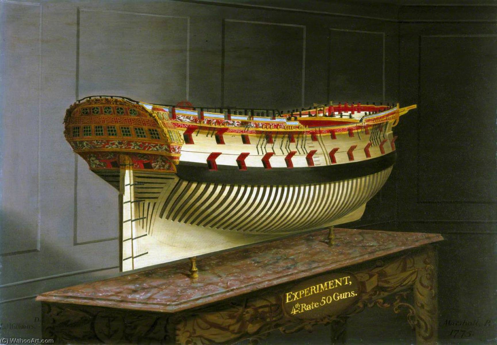 Order Paintings Reproductions HMS `Experiment`, 1775 by Joseph Marshall (1755-1779) | ArtsDot.com