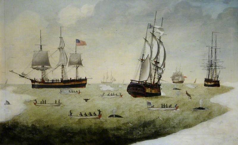 Order Paintings Reproductions `Munificence` and Other Whalers in the Arctic by Robert Willoughby (1768-1843) | ArtsDot.com