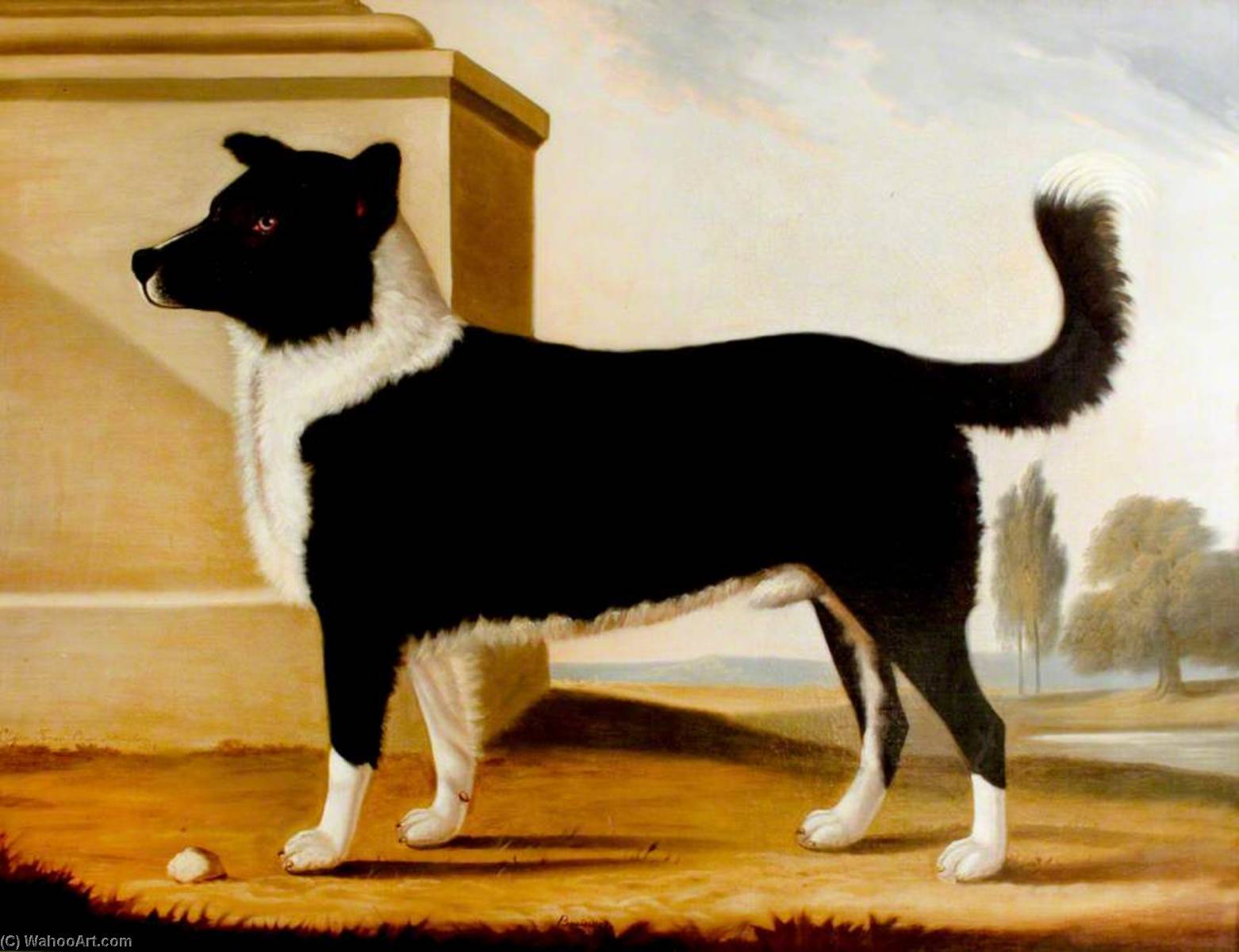 Order Paintings Reproductions Lord Byron`s Dog `Boatswain` (1803–1808) (The Newfoundland), 1808 by Clifton Tomson (1775-1828) | ArtsDot.com