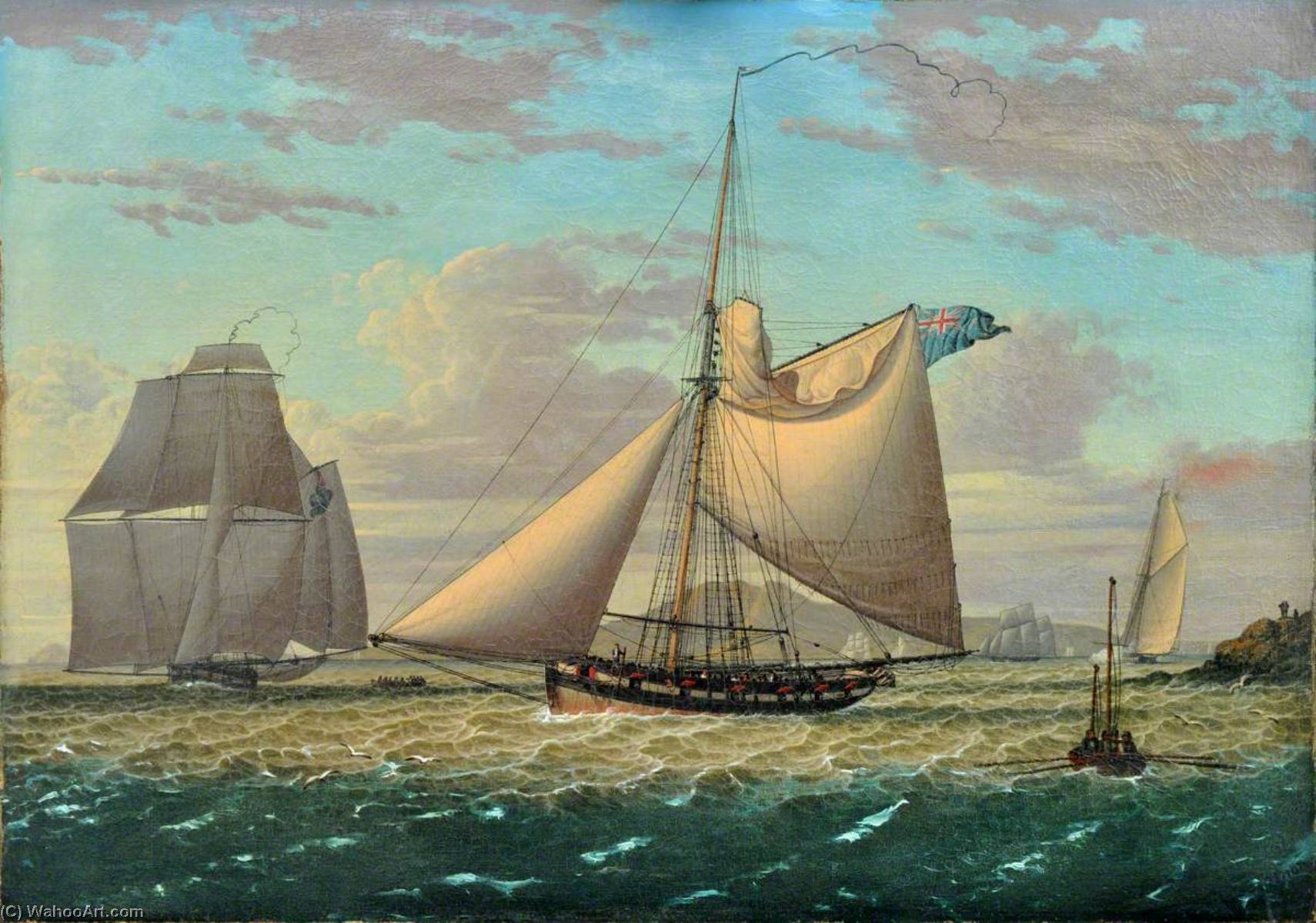 Buy Museum Art Reproductions HMS Revenue Cutter `Wickham`, 1825 by Robert Salmon | ArtsDot.com