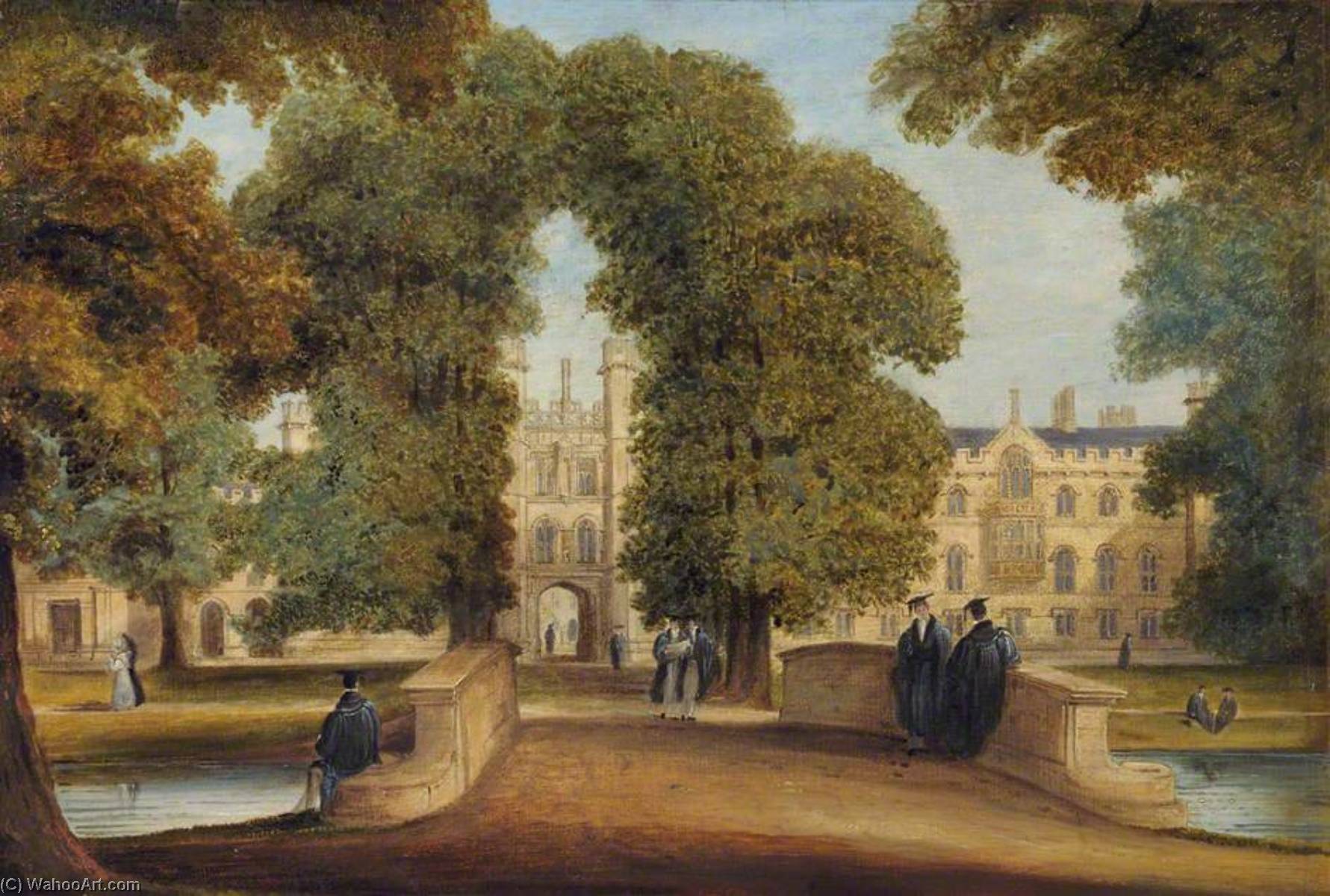 Order Art Reproductions View of New Court from the Backs by Richard Bankes Harraden (1778-1862) | ArtsDot.com