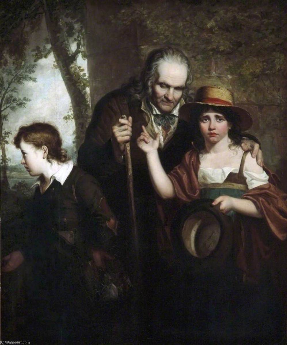 Order Paintings Reproductions Blind Howard and His Grandchildren, 1819 by Alexander Mosses (1793-1837) | ArtsDot.com